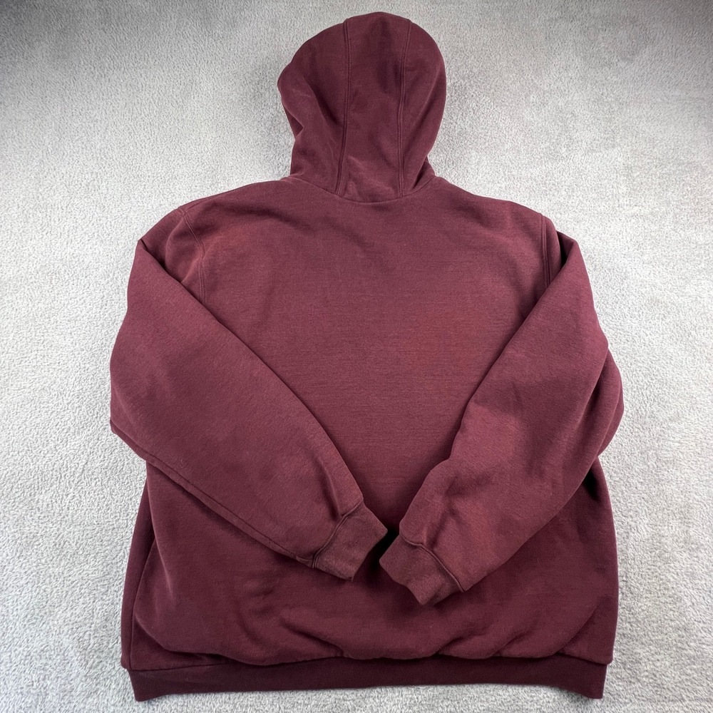 Carhartt Sherpa Lined Hoodie Mens 2XL Tall Burgundy Full Zip Workwear Sweatshirt - Picture 9 of 16